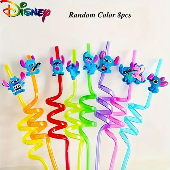 Cartoon Pailles Spirales, 16 Pièce Pailles Reutilisable