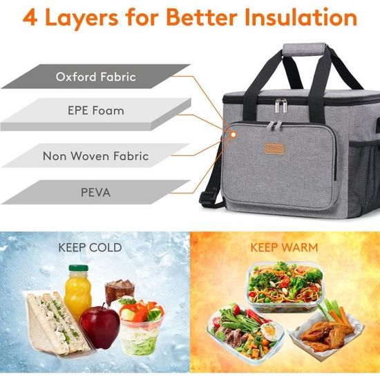 Sac Isotherme Roulant 35 L – Glacière à Roulettes Avec Poignée Télescopique, Pliable Pour Plage, Camping, Pique-nique Et Voyage