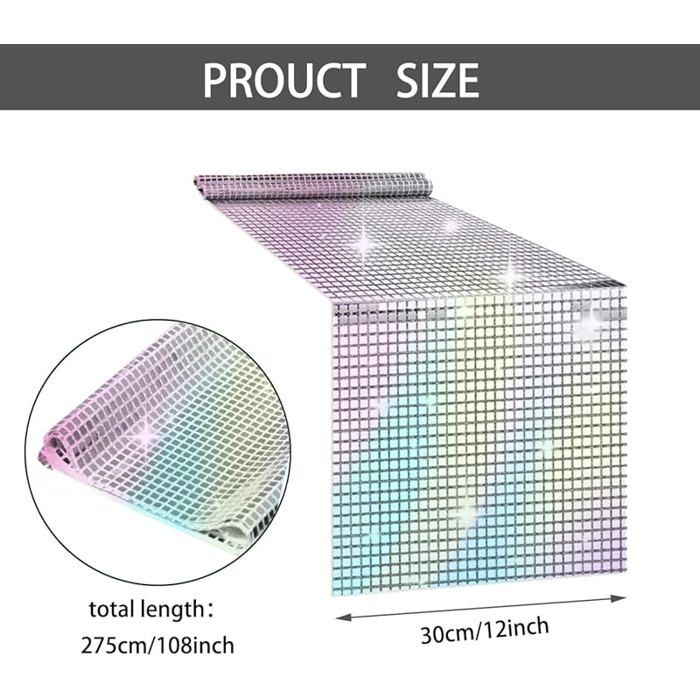 Lot De 2 Chemins De Table Disco à Paillettes Argentées