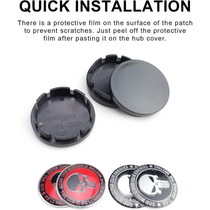 4 Pièces Cache oyeu, Casquettes de Centre de Roue OD 56