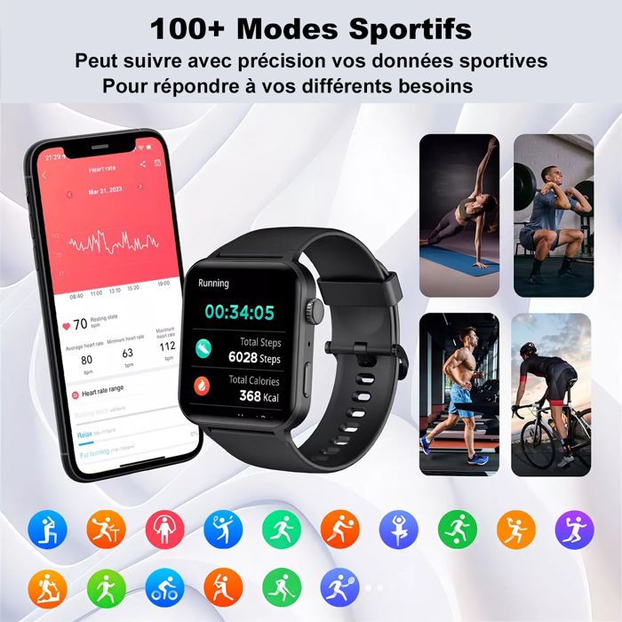 RUMOCOVO® Montre connectée de Sport pour hommes étanche IP69K Bluetooth 50m  de profondeur pour WITH ORIGINAL BOX BLACK CAMO - Cdiscount Téléphonie