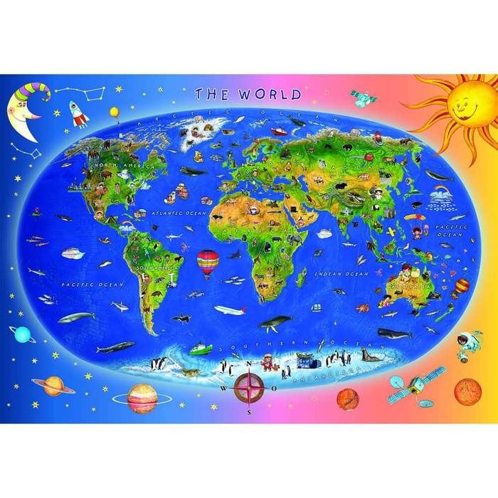 Puzzle 300 pièces : Carte du monde - Cdiscount Jeux - Jouets