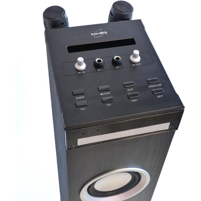 Tour De Son INOVALLEY HP49CD - Lecteur CD, Karaoké, Bluetooth, Radio FM - 100W - 2 Micros Inclus