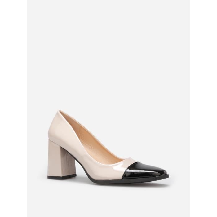 Escarpin bicolore noir et beige store