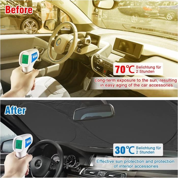 Pare-soleil Pare-brise Avant De Voiture – Format Large (160x86 Cm) – Protection UV