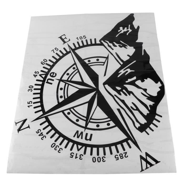 Generisch Autocollant Europeboussole Silhouette (3087) Stickers Voiture, Noir Mat, 60 X 53 Cm