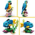 LEGO® Creator 3-en-1 31136 Le Perroquet Exotique, Figurines Animaux de la Jungle, avec Grenouille et Poisson-3