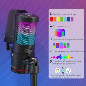LogiLink Bras Microphone Pliable 360° - Pour Streaming, Podcast Et Enregistrement