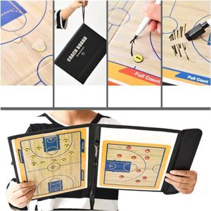 Presse-papiers Tableau Tactique Basket Pour Entraîneurs - Noir, Cuir PU + PVC, Générique