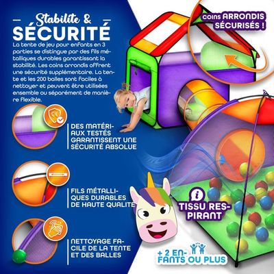 Ludi 90108 - Ensemble De 3 Tunnels De Jeu Pop-up à Combiner Pour Enfants (Dès 2 Ans) Jeu Tunnel Enfant 2 Ans Et Plus