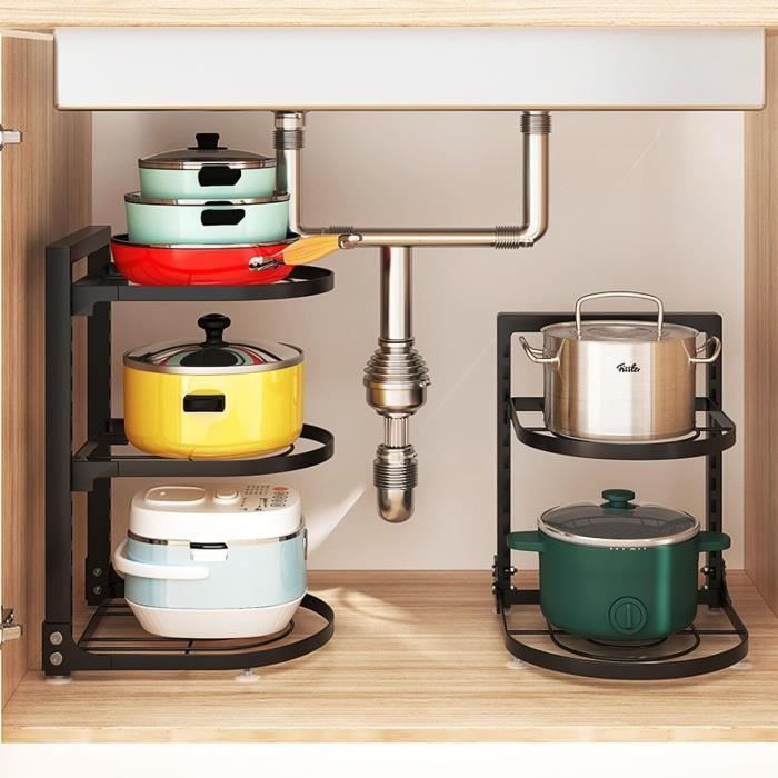 SimpleHouseware Armoire de cuisine pour garde-manger et couvercle de  casserole Support pour étagère Bronze 