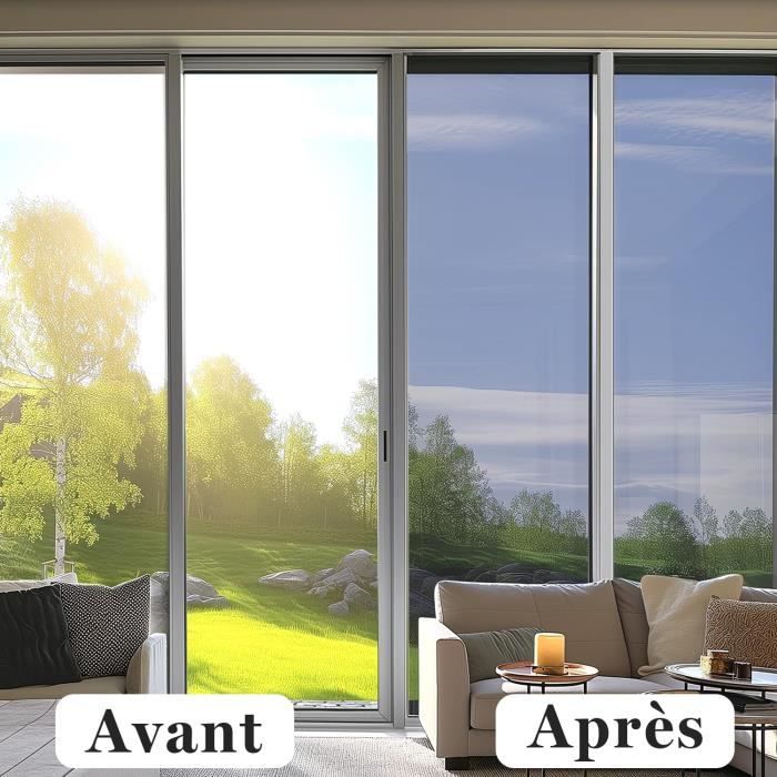 44.5x200cm,argent,Film Fenêtre Anti Regard Film Miroir Fenêtre Sans