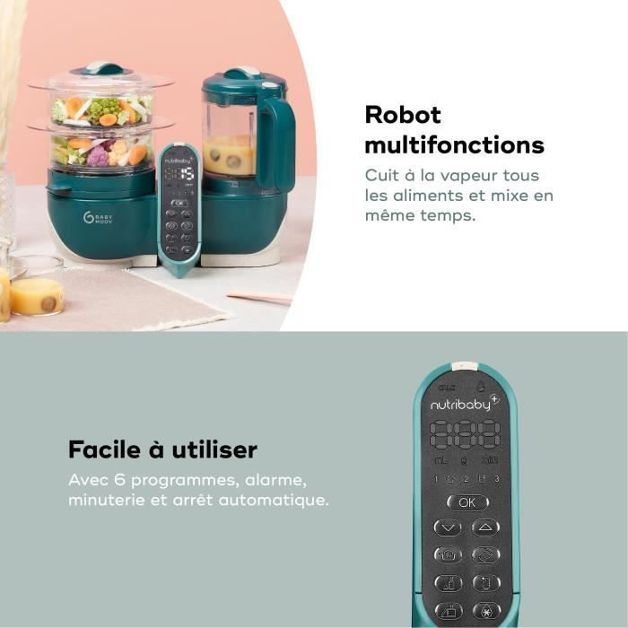 Robot multifonction BABYMOOV Nutribaby+ Préparateur culinaire cuiseur et  mixeur - vert