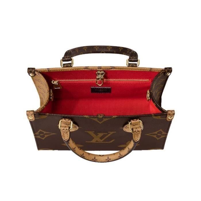 Sac Louis Vuitton OnTheGo PM Monogram Reverse - Cuir Brun et