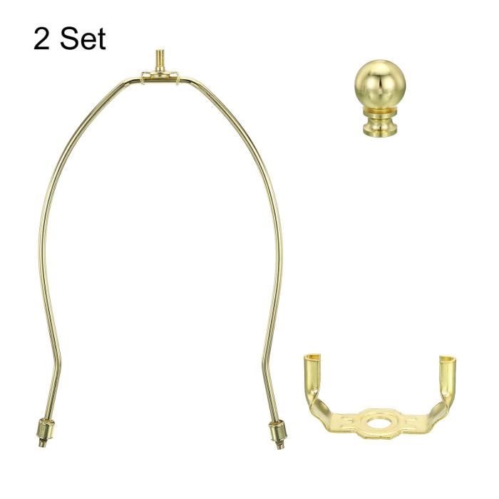 PATIKIL 8 Pouce Lampe Harpe Trousse Avec Épi Faîtage, 1 Ensemble Détachable Abat-jour Console Support, Bricolage Éclairage Accessoires Pour Table Lampes Plancher Lampes, Doré