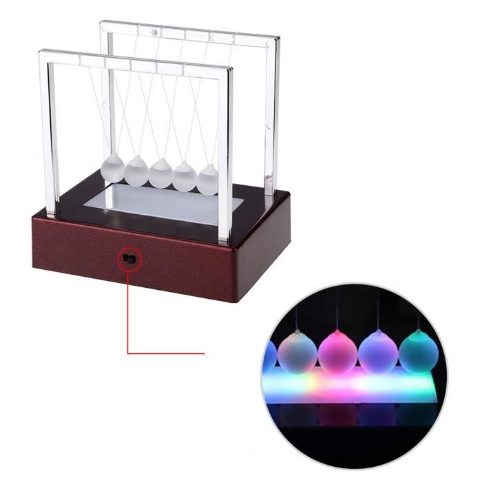 TD® Pendule Newton/2 cm Lumineux Sol en Verre/ Berceau Balance Ball po –