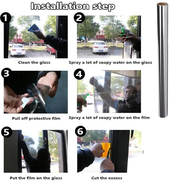 Film Fenetre Anti Regard M435 - Noir - Film Occultant Fenêtre Adhesif