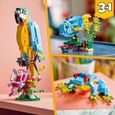 LEGO® Creator 3-en-1 31136 Le Perroquet Exotique, Figurines Animaux de la Jungle, avec Grenouille et Poisson-4