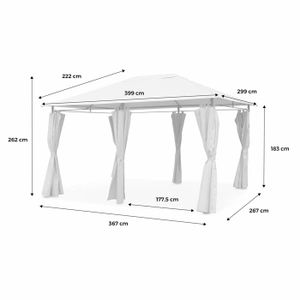 ZERODIS Tonnelle avec parois latérales et toit double 3x4 m Anthracite