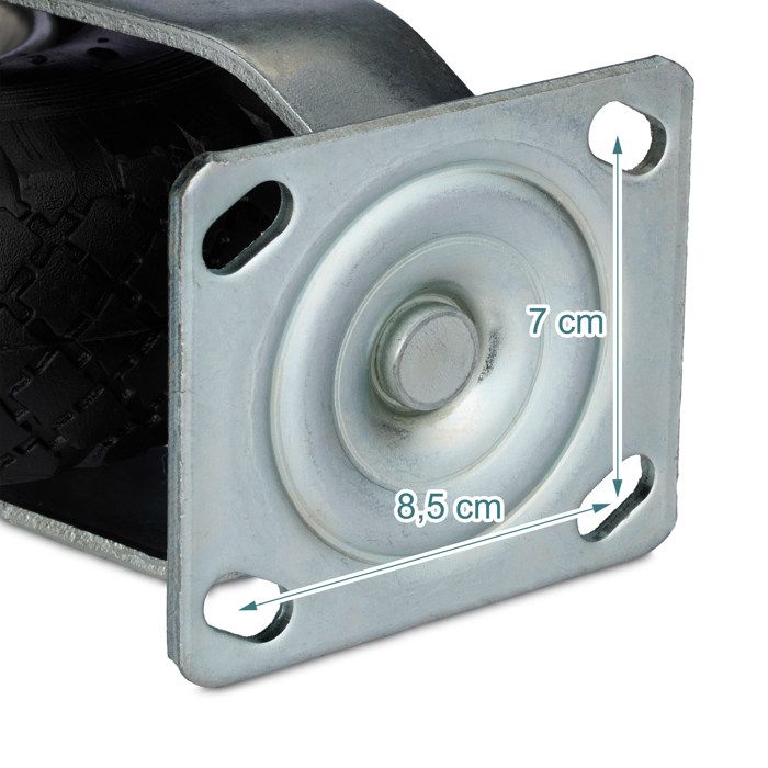 Roue de brouette 3.50-6, caoutchouc PU, acier jante PP, increvable, charge maximale : 100 kg, noire, Relaxdays | Leroy Merlin