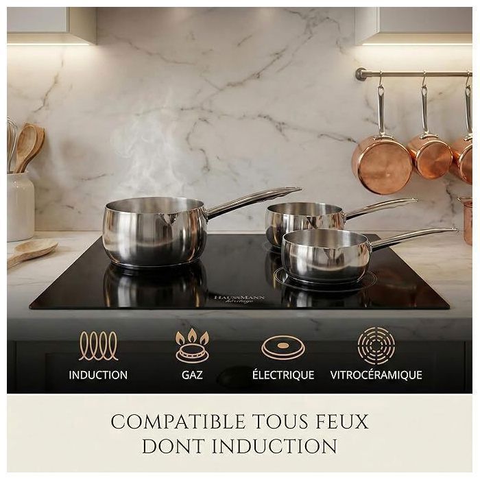 Set de 3 casseroles en aluminium vert - compatible induction Menastyl