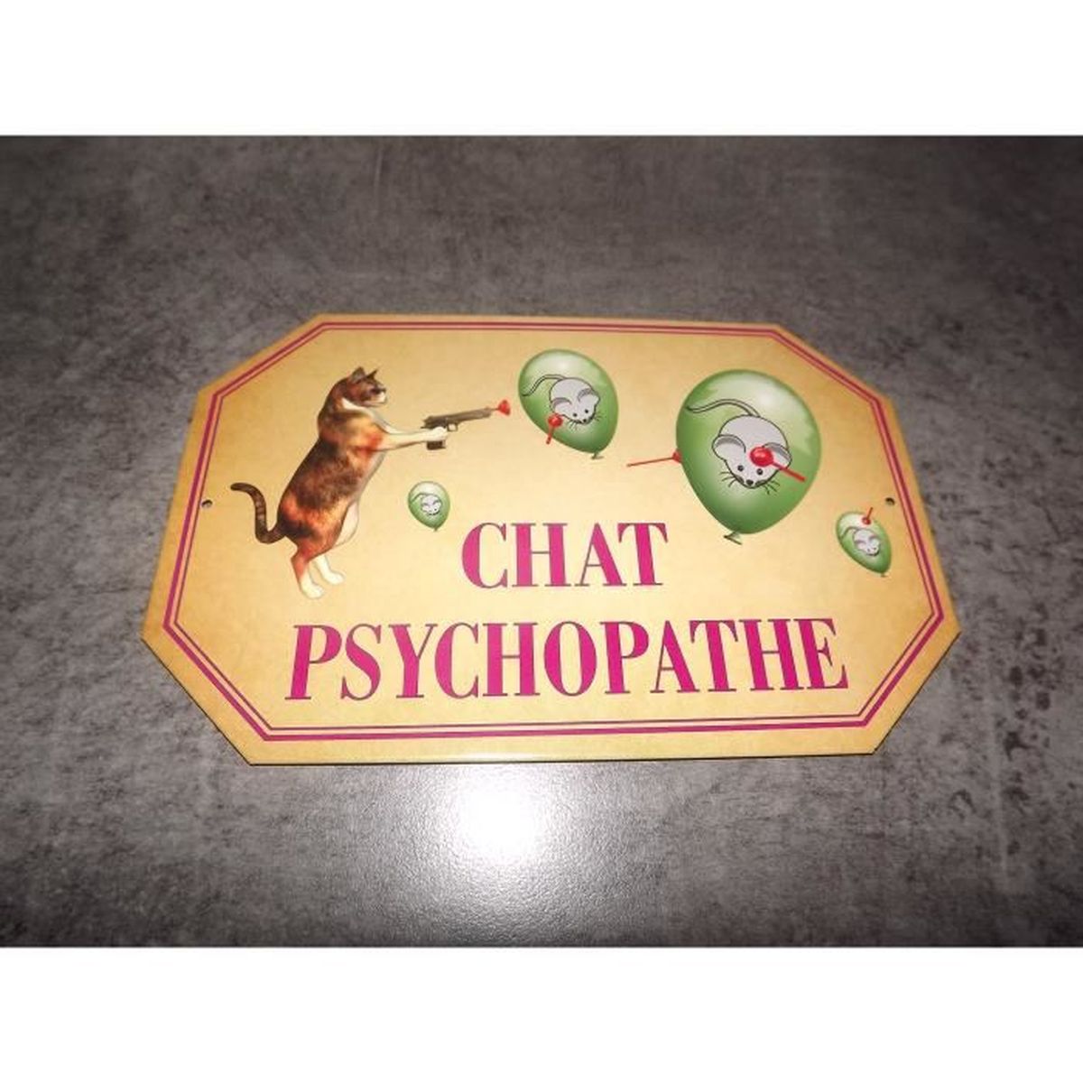 Plaque Metal Chat Psychopathe 10x15cm Achat Vente Plaque Signaletique Plaque Metal Chat Psychopat Cdiscount