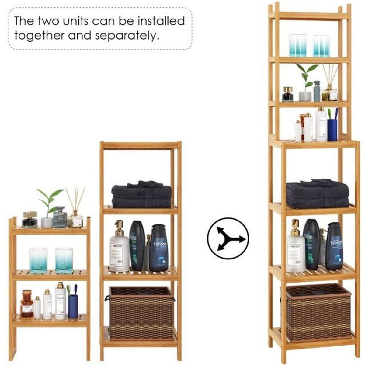 Homfa Meuble Etagere De Salle De Bain Colonne Rangement Pour