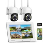 CAMCAMP Kit Caméra de Surveillance Extérieur WiFi sans Fil 7" NVR écran tactile 3MP Audio Bidirectionnel, Détection de mouvement