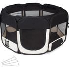 IAMS CHIEN Parc à chiots chiens enclos pour animaux pliable noir 125 x 125 x 64 cm 3708038