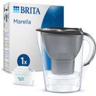 Carafe filtrante BRITA - Marella Graphite - Capacité 2,4L dont 1,4L d'eau filtrée - 1 Cartouche Maxtra Pro All-In-1 incluse