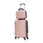 CELIMS FRANCE Valise Cabine 45x36x20cm EasyJet avec Vanity | Valise CELIMS Weekend | Valise Cabine Easyjet | Roues Amovibles | Cadenas | Rose