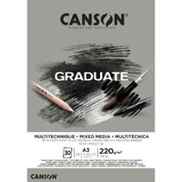 Bloc 'Graduate Mixed Media Gris' 30 feuilles format A3 de Canson