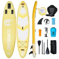 Stand Up Paddle Gonflable Planche Gonflable avec Siege - PULUOMIS - Jaune - 335x76x16cm - Charge Max 150kg