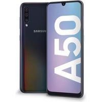 Samsung Galaxy A50, Écran 6.4 " 128 Go extensible, 4 Go de RAM, 4000 mAh, 4G, Smartphone double SIM, Android 9 Pie, (2019), Noir