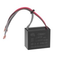 Sourcing Map Plafond Ventilateur Condensateur CBB61 1.5/3uF 250V AC 4 Fils Métallisé Polypropylène Film Condensateur 38x31x22mm Pour Électrique