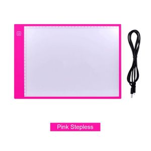 TABLE A DESSIN Rose continu-CHIPAL – tablette numérique A4 à LED pour dessin et copie, tablette légère pour artiste, boîte d