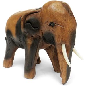 Masque décor éléphant batik en bois 30cm