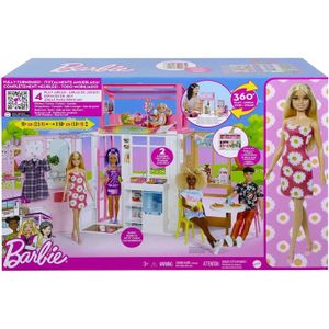 MAISON POUPÉE Coffret Barbie la Maison Transportable et 1 Poupee