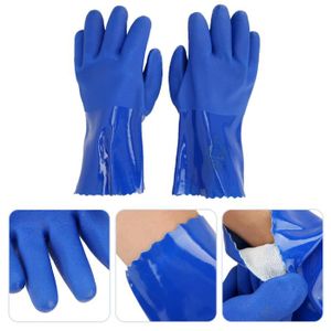 GANT MÉNAGE - VAISSELLE EBTOOLS gants en PVC Gant de protection chimique en PVC Gants de sécurité à manches droites doublés de coton, antidérapants (L)
