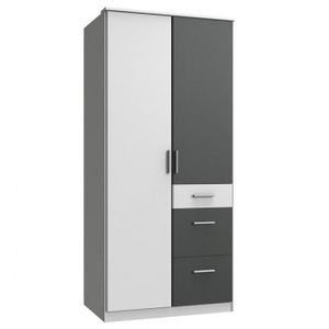 Armoire 2 Portes 3 Tiroirs Achat Vente Pas Cher