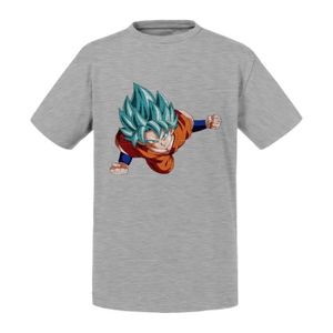 T-SHIRT T-shirt Enfant Gris Dragon Ball Goku New Blue Supe
