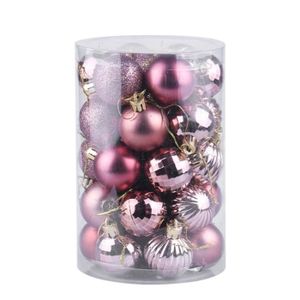 Pack 24 Noir Mix 60 mm Incassable Boules Décorations Pour Arbres De Noël à thème