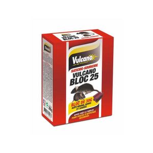 PIÈGE NUISIBLE MAISON Vulcano Blocs 25 Hydrofuges Raticide-Souricide (24