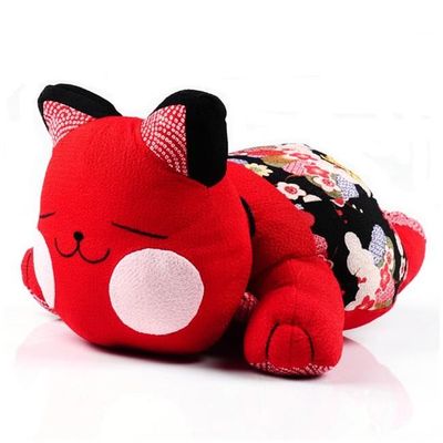 Coussin Rouge Chat Kawai Japonais Achat Vente Statue Statuette Tissu Cdiscount