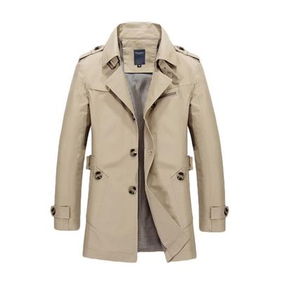 Homme Trench Slim Classique MISSMAO L Kaki Tissus fins Confortable L kaki Cdiscount Pret a Porter