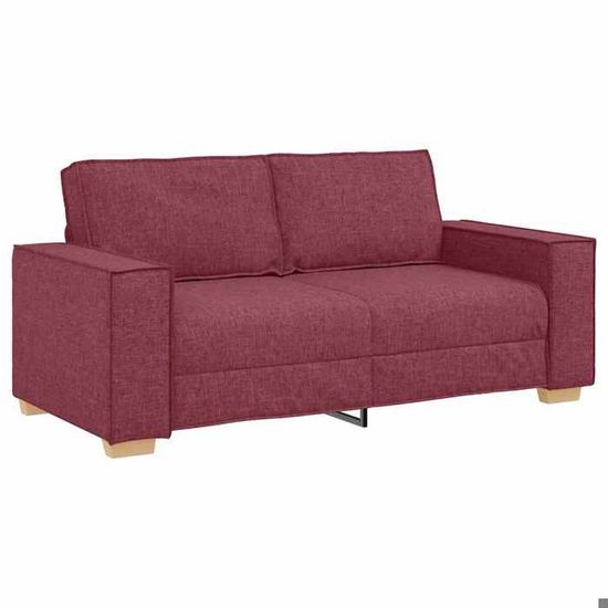 （98723） Canapé 2 places - Causeuse - Rouge vin 140 cm Tissu - Cdiscount ...