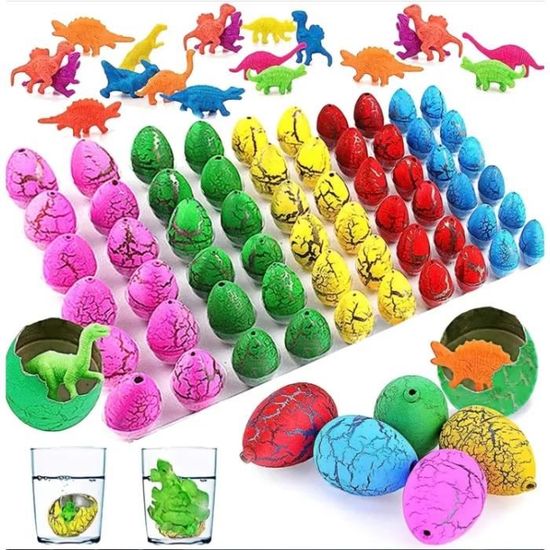 Jouet d'éclosion d'œufs de dinosaure - AMOUNE - Lot de 60 œufs - Jouet éducatif pour enfant - Jeux - Jouets
