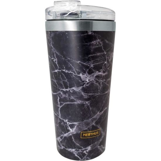 NERTHUS FIH 635 Tazza a Doppia Parete 500 ml, Thermos, Sicuro per Alimenti, Lavabile in lavastoviglie, Bicchieri da caffè da Viaggio Senza BPA, Metal | Leroy Merlin