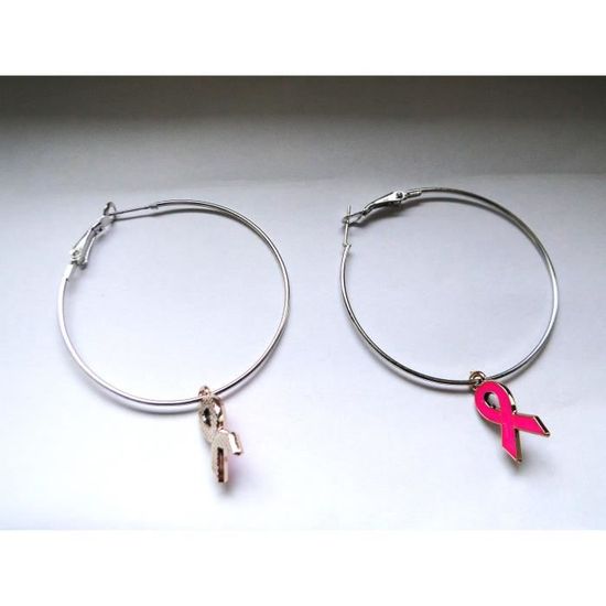Boucles D'oreilles En Forme De Ruban Rose Pour La Sensibilisation Au Cancer Du Sein Pour Femme - Boucles D'oreilles Pendantes En Acrylique - Papillon