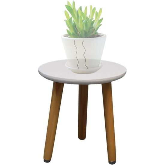 Spetebo Tabouret Pour Plantes En Teck Véritable - 30 X 7 Cm
